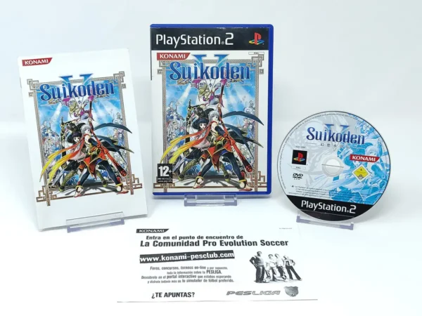 Interior del juego Suikoden V (ESP) para PlayStation 2 con disco y manual