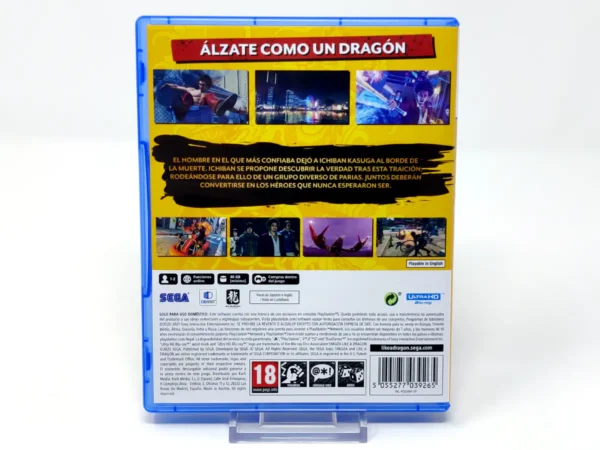 Parte trasera de Yakuza: Like a Dragon (ESP) para PlayStation 5, edición PAL España