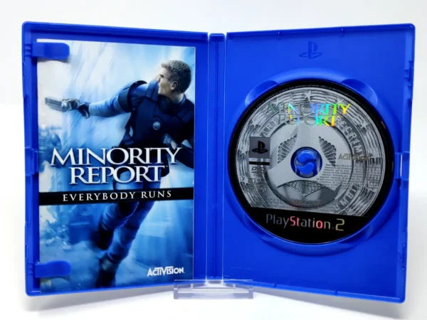 Interior del juego Minority Report: Everybody Runs (ESP) para PlayStation 2 con disco y manual