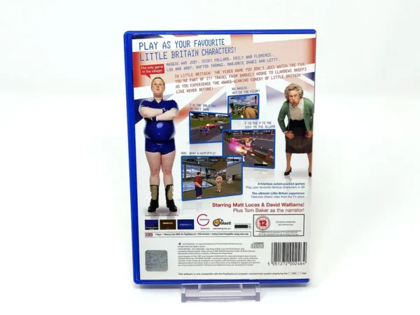 Parte trasera de Little Britain -The Video Game (UK) para PlayStation 2, edición PAL UK