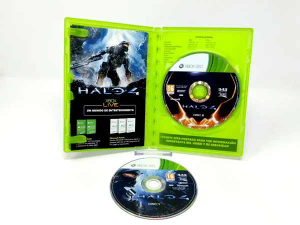 Interior del juego Halo 4 (ESP) para XBOX 360 con disco y manual