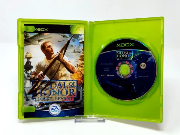 Interior del juego Medal of Honor: Soleil Levant (FRA) para XBOX con disco y manual