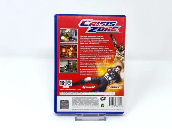 Parte trasera de Crisis Zone (ESP) para PlayStation 2, edición PAL España
