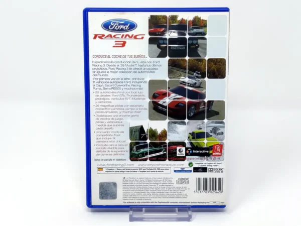 Parte trasera de Ford Racing 3 (ESP) (v2) para PlayStation 2, edición PAL España
