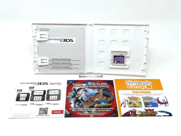 Lateral de la caja de Pokemon Ultra Luna (ESP) para Nintendo 3DS