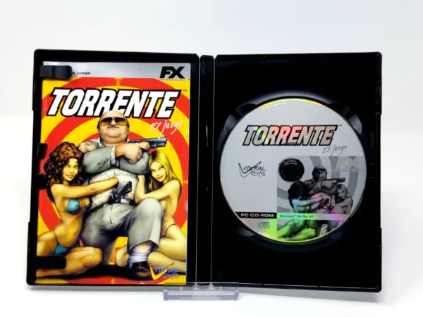 Interior del juego Torrente: El Juego  (ESP) para PC con disco y manual