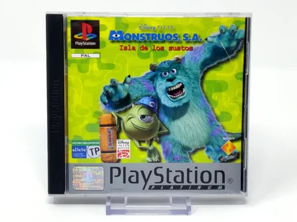 Portada de Disney/Pixar Monstruos, S.A.: Isla de los Sustos (ESP) (Platinum) para PlayStation 1, edición PAL España, de segunda mano