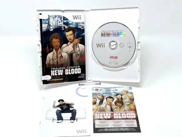 Interior del juego Trauma Center: New Blood (ESP) para Nintendo Wii con disco y manual