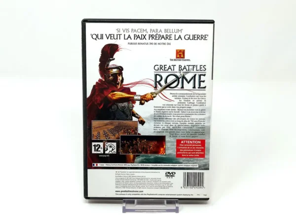 Parte trasera de The History Channel: Great Battles of Rome (FRA) para PlayStation 2, edición PAL Francia