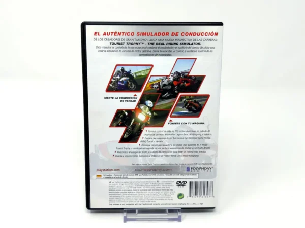 Parte trasera de Tourist Trophy: The Real Riding Simulator (ESP) para PlayStation 2, edición PAL España