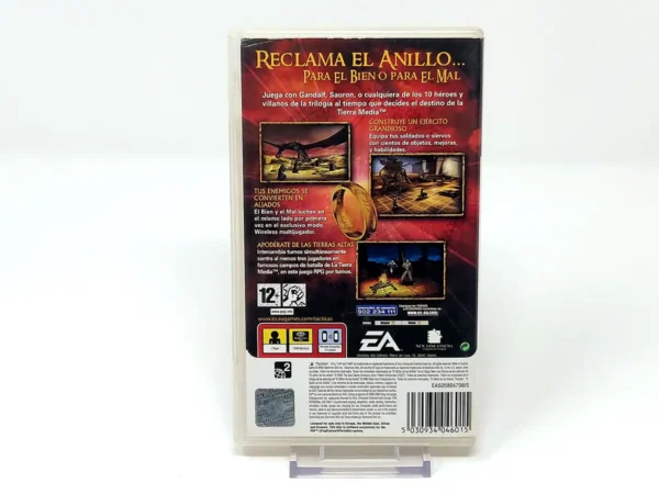 Parte trasera de El Señor de los Anillos: Tácticas (ESP) (Rebajado) para PSP, edición PAL España