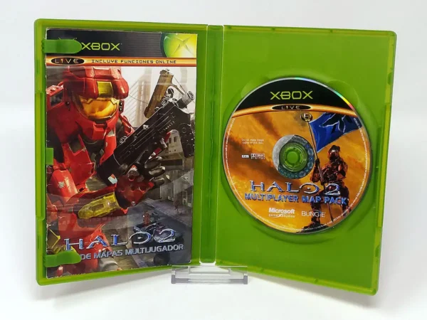 Interior del juego Halo 2: Pack de Mapas Multijugador (ESP) para XBOX con disco y manual