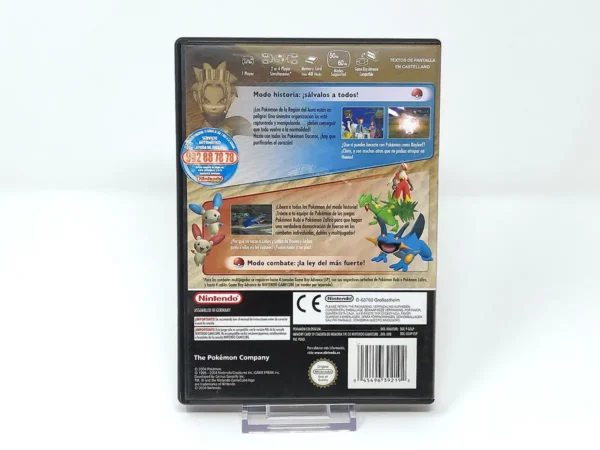 Parte trasera de Pokémon Colosseum (ESP) para Nintendo GameCube, edición PAL España