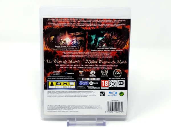 Parte trasera de Shadows of the Damned (ESP) para PlayStation 3, edición PAL España