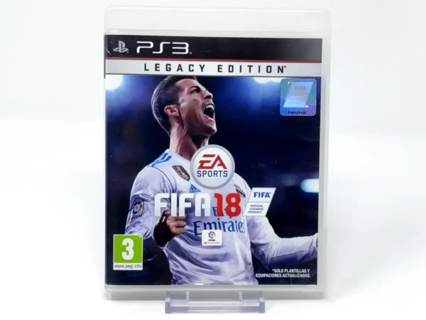 Portada de FIFA 18: Legacy Edition (ESP) para PlayStation 3, edición PAL España, de segunda mano