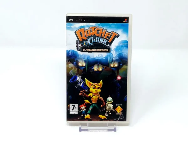 Portada de Ratchet & Clank: El Tamaño Importa (ESP) (Promo) para PSP, edición PAL España, de segunda mano