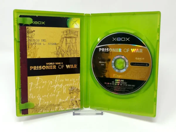 Interior del juego Prisoner of War (ESP) para XBOX con disco y manual