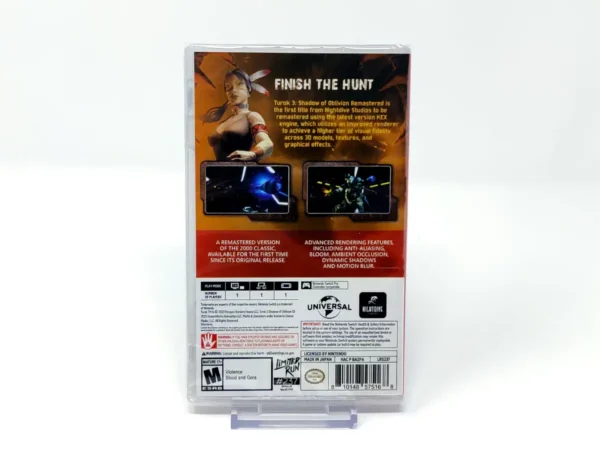 Parte trasera de Turok 3: Shadow of Oblivion (USA) (Limited Run) (Precintado) para Nintendo Switch, edición NTSC USA
