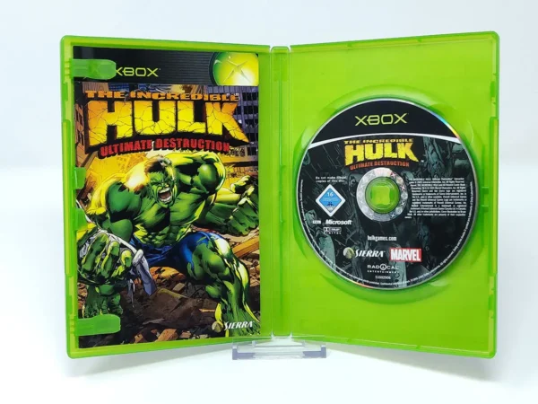 Interior del juego The Incredible Hulk: Ultimate Destruction (ESP) para XBOX con disco y manual
