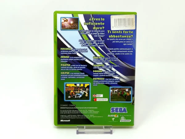 Parte trasera de Sega Soccer Slam (ESP) para XBOX, edición PAL España