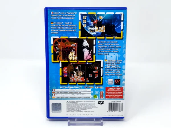 Parte trasera de Lumines Plus (ESP) para PlayStation 2, edición PAL España