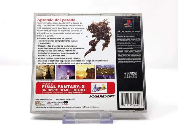 Parte trasera de Final Fantasy VI (ESP) para PlayStation 1, edición PAL España
