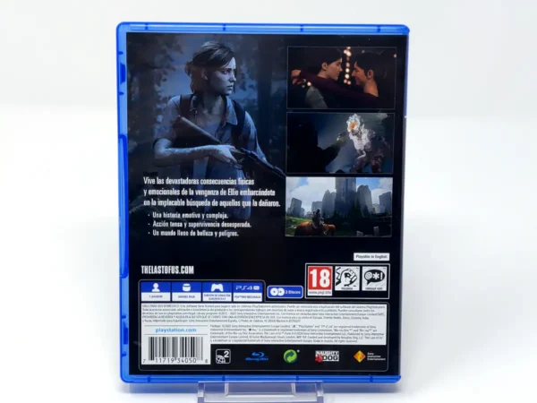 Parte trasera de The Last of Us: Part II (ESP) para PlayStation 4, edición PAL España