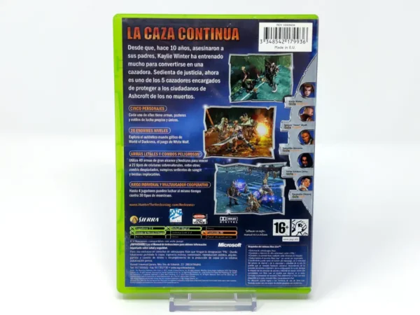 Parte trasera de Hunter: The Reckoning: Redeemer (ESP) para XBOX, edición PAL España