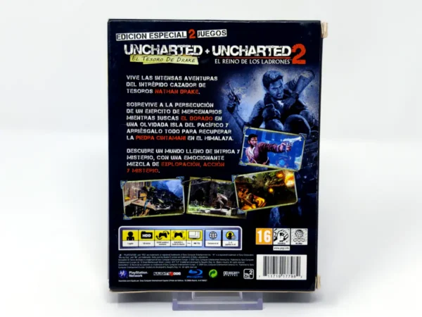 Parte trasera de Uncharted (Edición Especial) (ESP) para PlayStation 3, edición PAL España