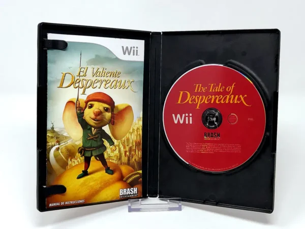 Interior del juego El Valiente Despereaux (ESP) para Nintendo Wii con disco y manual