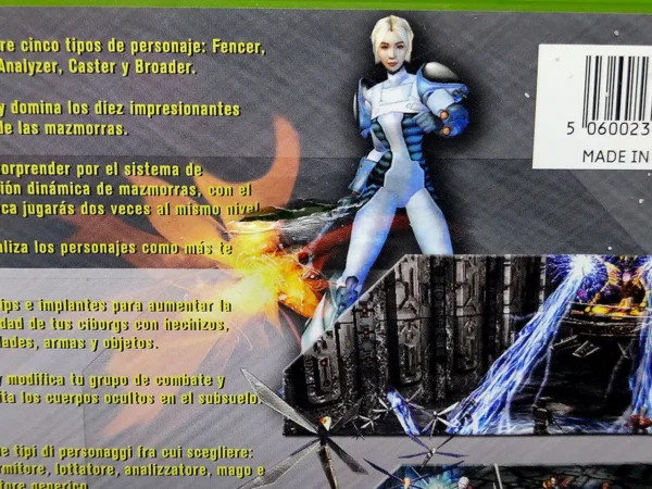 Interior del juego Metal Dungeon (ESP) para XBOX con disco y manual