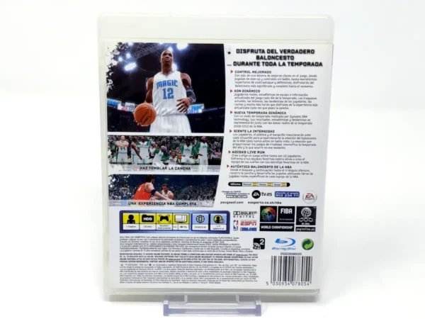 Parte trasera de NBA Live 10 (ESP) para PlayStation 3, edición PAL España