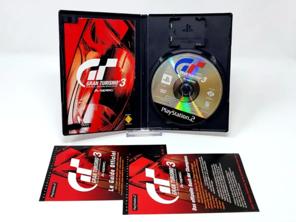 Interior del juego Gran Turismo 3: A-Spec (EUR) para PlayStation 2 con disco y manual