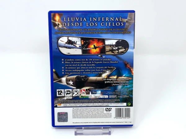Parte trasera de Heroes of the Pacific (ESP) para PlayStation 2, edición PAL España