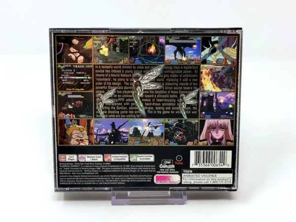Parte trasera de Elemental Gearbolt (USA) para PlayStation 1, edición NTSC USA