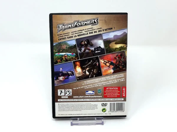 Parte trasera de Transformers (FRA) para PlayStation 2, edición PAL Francia