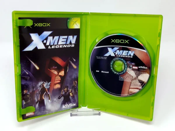 Interior del juego X-Men Legends (ESP) para XBOX con disco y manual