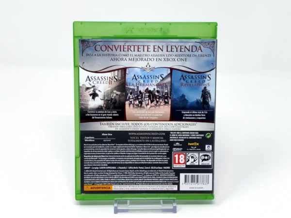 Parte trasera de Assassin's Creed: The Ezio Collection (ESP) para XBOX One / Series X/S, edición PAL España