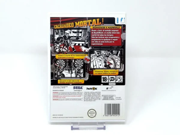 Parte trasera de MadWorld (ESP) para Nintendo Wii, edición PAL España