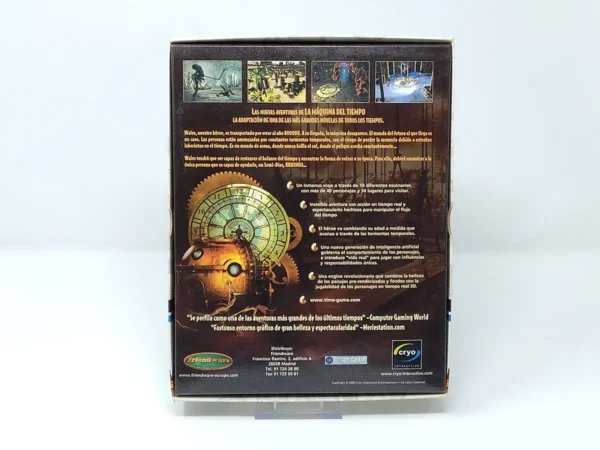 Parte trasera de Time Machine: Las Nuevas Aventuras de la Máquina del Tiempo (ESP) para PC, edición PAL España