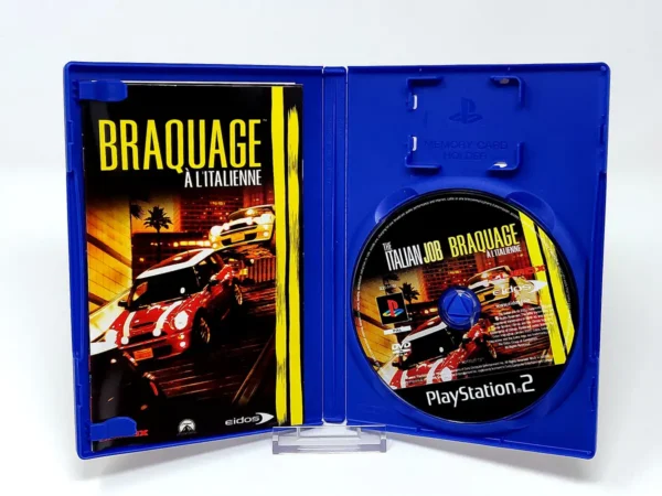 Interior del juego Braquage À L'italienne (FRA) para PlayStation 2 con disco y manual