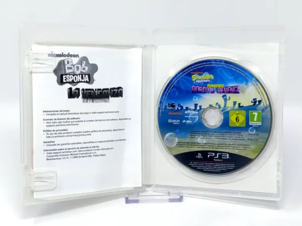 Interior del juego Bob Esponja: La Venganza de Plankton (ESP) (Rebajado) para PlayStation 3 con disco y manual