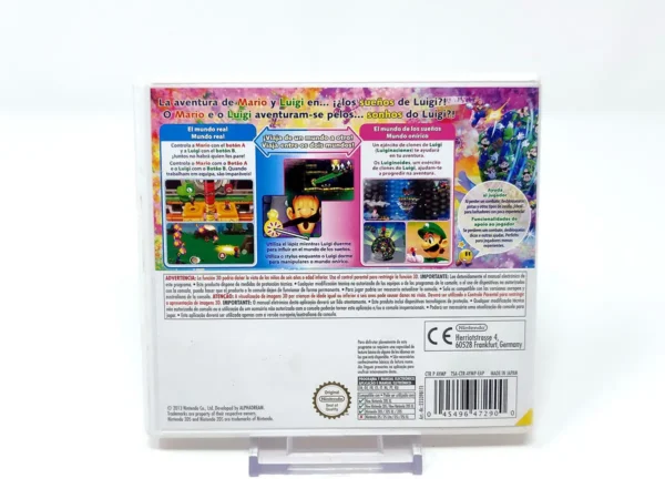 Parte trasera de Mario & Luigi: Dream Team Bros. (ESP) para Nintendo 3DS, edición PAL España