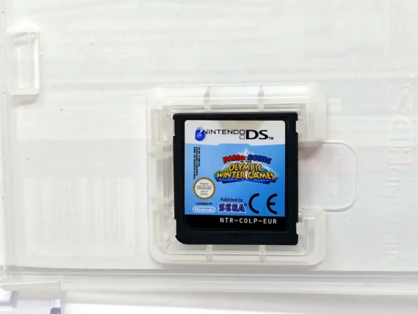 Lateral de la caja de Mario & Sonic en los Juegos Olímpicos de Invierno (ESP) para Nintendo DS