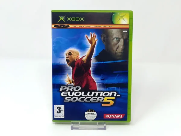 Portada de Pro Evolution Soccer 5 (ESP) para XBOX, edición PAL España, de segunda mano