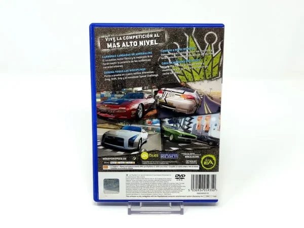 Parte trasera de Need for Speed: ProStreet (ESP) para PlayStation 2, edición PAL España