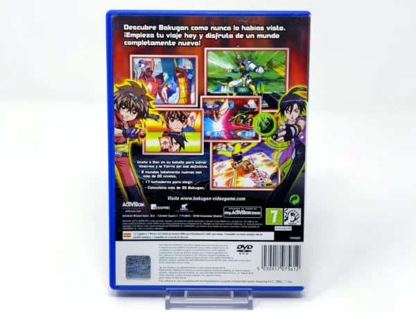 Parte trasera de Bakugan: Battle Brawlers (ESP) para PlayStation 2, edición PAL España