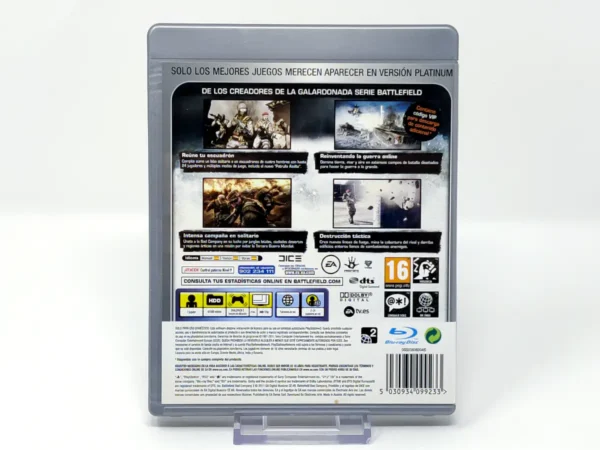 Parte trasera de Battlefield: Bad Company 2 (ESP) (Platinum) para PlayStation 3, edición PAL España