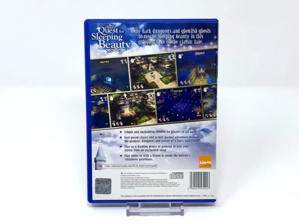 Parte trasera de Quest for Sleeping Beauty (UK) para PlayStation 2, edición PAL UK