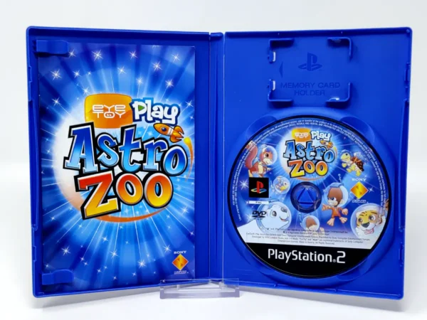 Interior del juego EyeToy Play: Astro Zoo (ESP) (v2) para PlayStation 2 con disco y manual